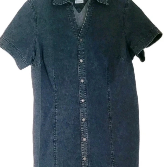 Vintage Tommy Hilfiger Blue Jean Denim Snap Front Womens Shirt Dress Size 18 1X - Picture 6 of 9
